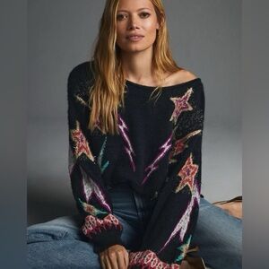 NWOT Pilcro-Anthropologie  Sparkle Star Pullover sweater